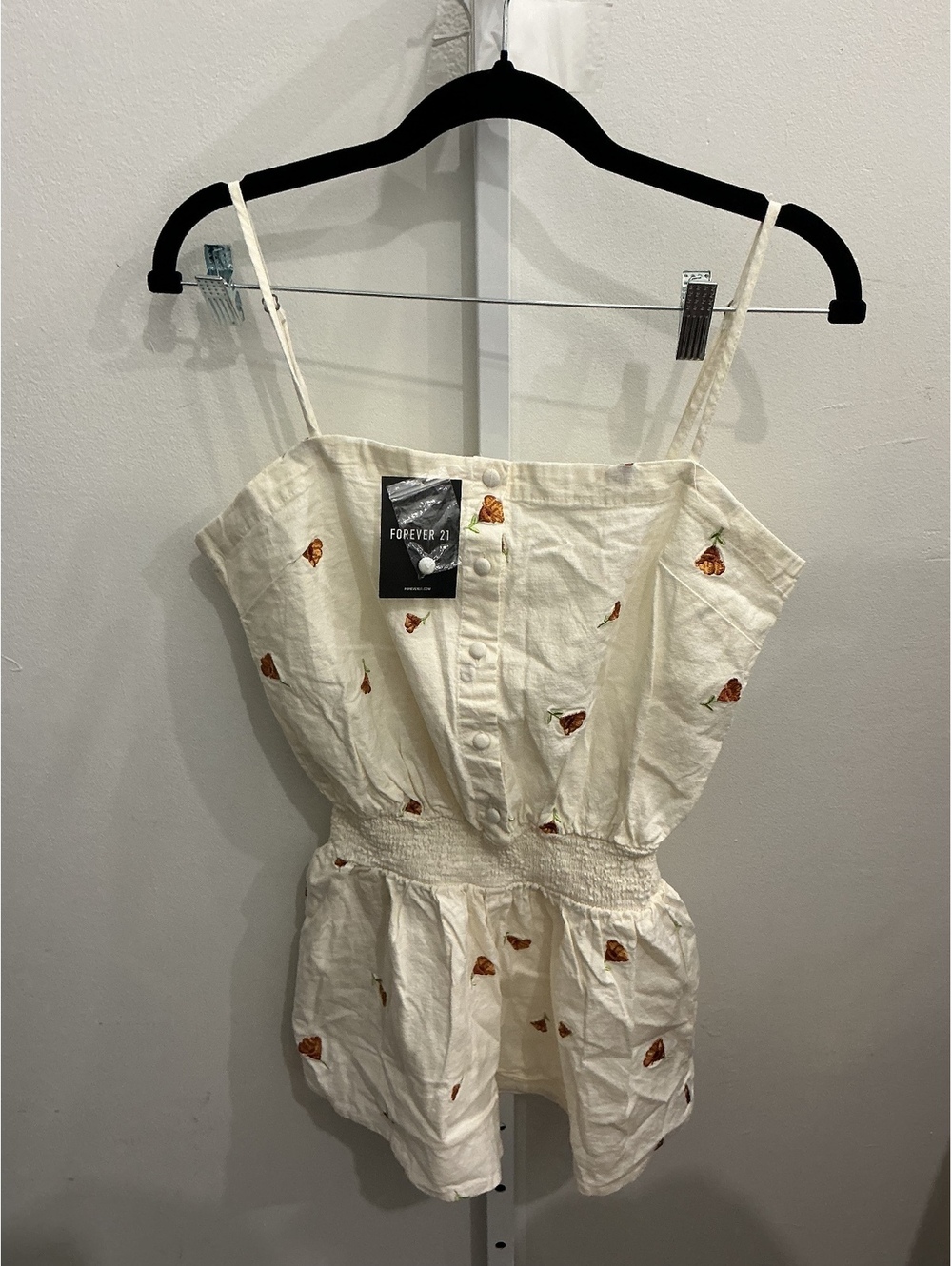 Forever 21 Embroidered Spaghetti Strap Romper